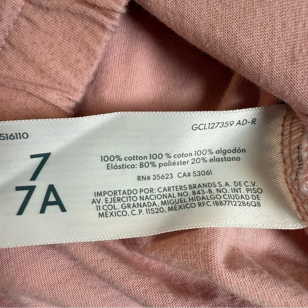 Carter's Dusty Pink V-Neck Top with Glitter